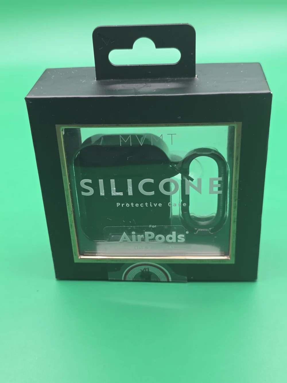 MVMT Black Silicone Protective Case with Carabiner for AirPods